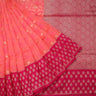 Coral Pink Organza Banarasi Saree - Singhania's