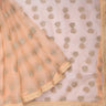 Light Peach Designer Organza Saree With Embroidery - Singhania's