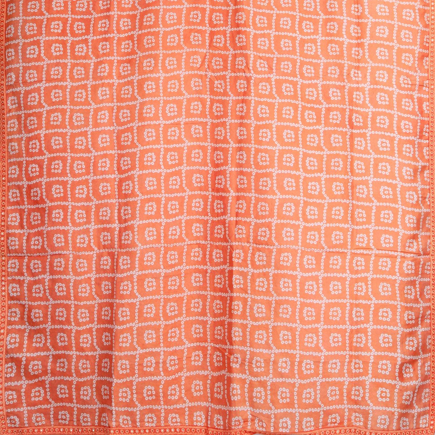 Orange Silk Bandhani Printed Saree - Singhania's
