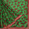 Vibrant Green Printed Silk Kota Saree With Embroidery - Singhania's