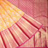 Mango Yellow Kanjivaram Silk Saree With Jaal Design - Singhania's