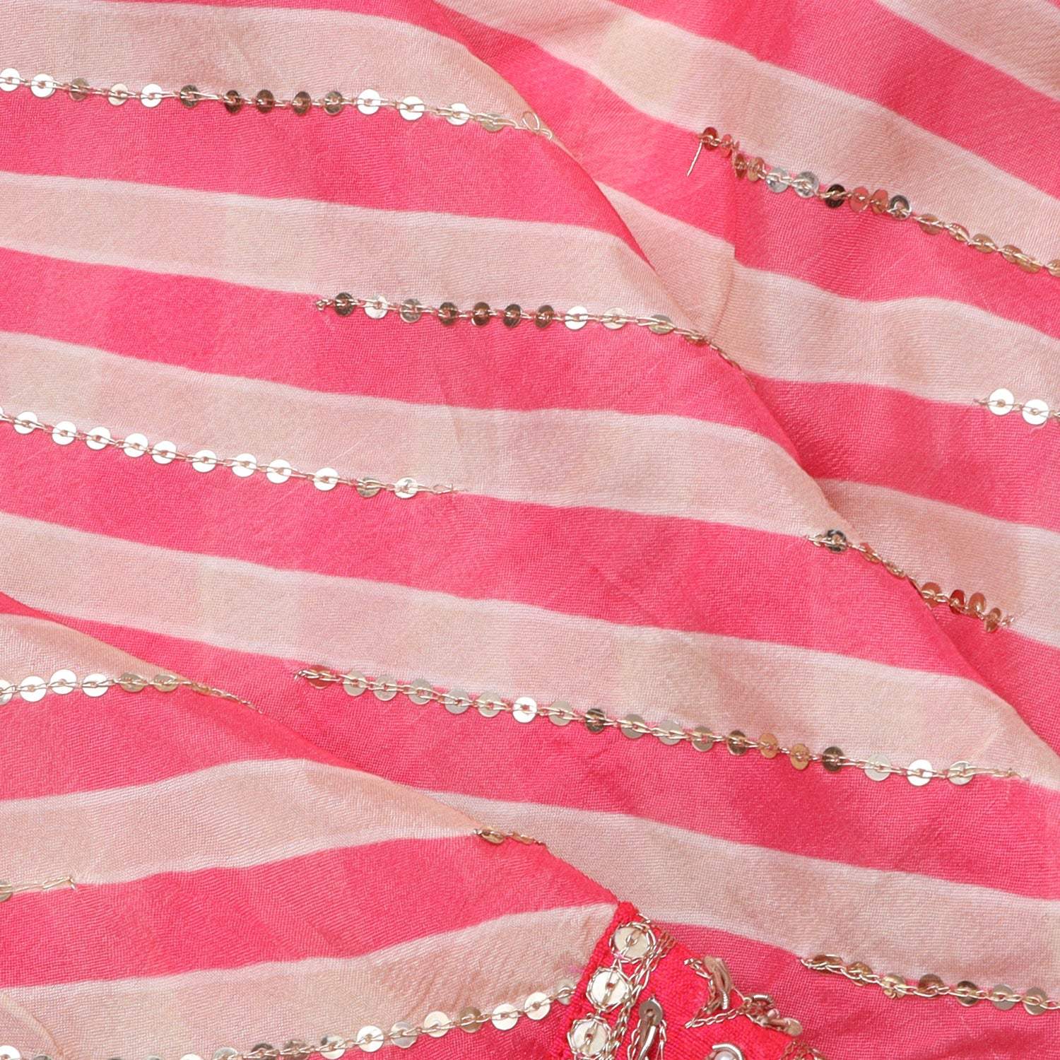 Punch Pink Organza Saree With Embroidery - Singhania's