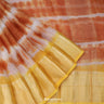 White Orange Maheshwari Silk Saree With Printed Design
