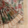 Off White Tissue Embroidery Saree With Jaal Design