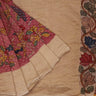 Pastel Red Printed Georgette Kalamkari Silk Saree With Kalamkari Hand Printed Motifs - Singhania's