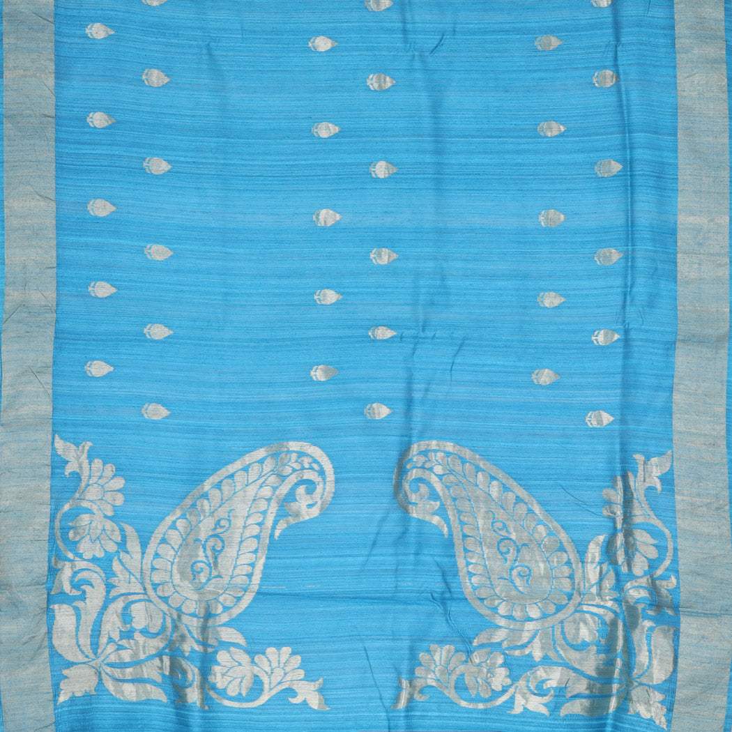 Sky Blue Banarasi Matka Saree - Singhania's