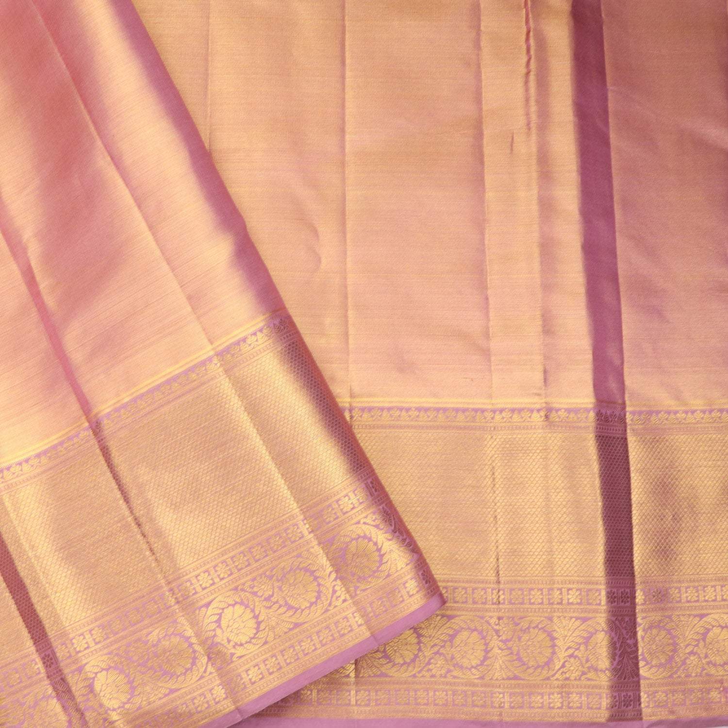 Pastel Blue Tissue Kanjivaram Silk Saree With Floral Motif Pattern - Singhania's