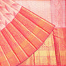 Soft Peach Pink Kanjivaram Silk Saree With Leaf Motifs - Singhania's
