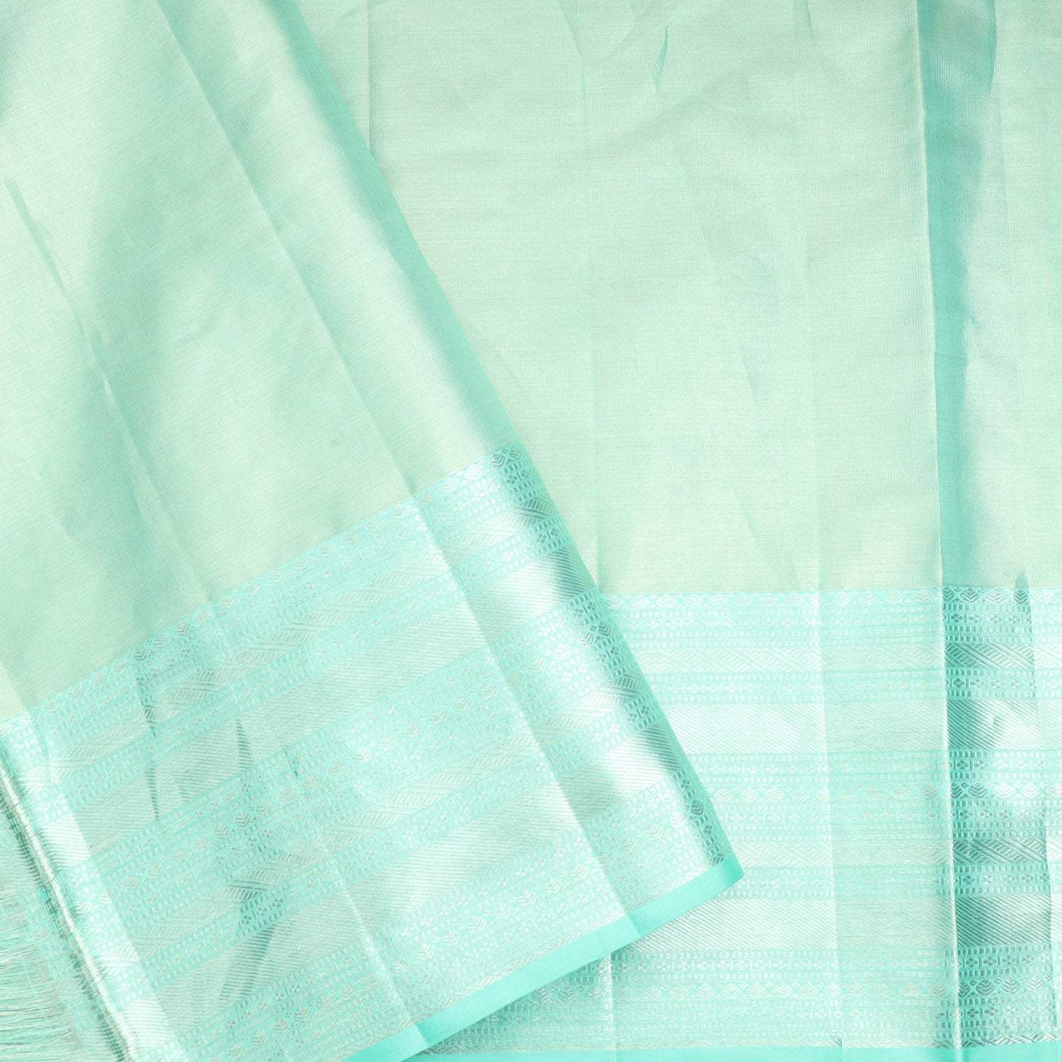 Pastel Blue Tissue Kanjivaram Silk Saree With Floral Motif Pattern - Singhania's