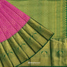Mexican Pink Kanjivaram Silk Saree With Floral Jaal Design