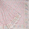 Pale Pink Georgette Floral Embroidery Saree - Singhania's