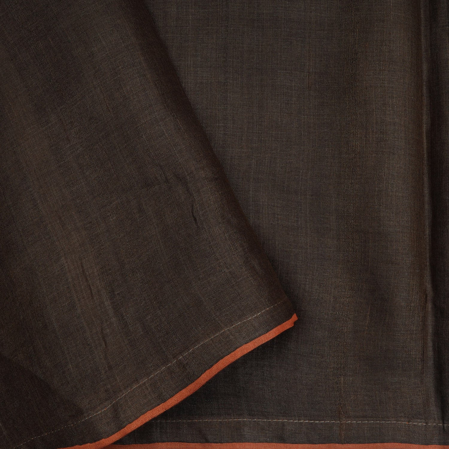 Dark Brown Tussar Saree With Floral Embroidered Pattern And Buttas - Singhania's