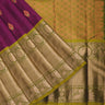 Dark Purple Kanjivaram Silk Saree With Floral Buttas - Singhania's
