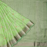 Mint Green Banarasi Silk Saree With Floral Pattern - Singhania's