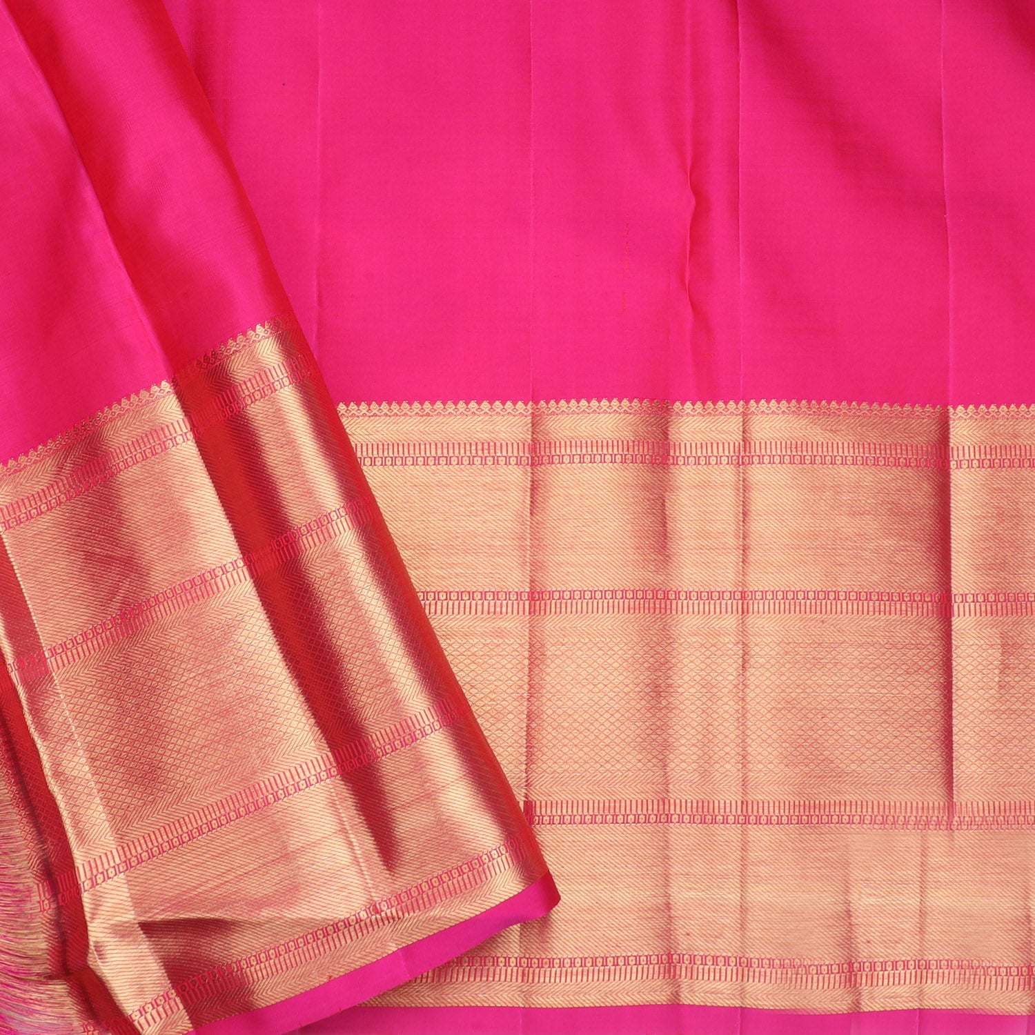 Pastel Pink Kanjivaram Silk Saree With Floral Pattern - Singhania's
