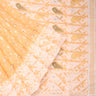Pastel Orange Soft Net Silk Saree With Floral Pattern