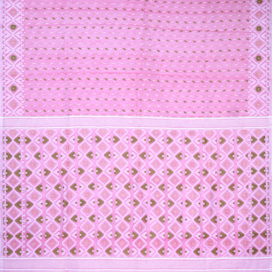Flamingo Pink Soft Net Saree With Interesting Pattern