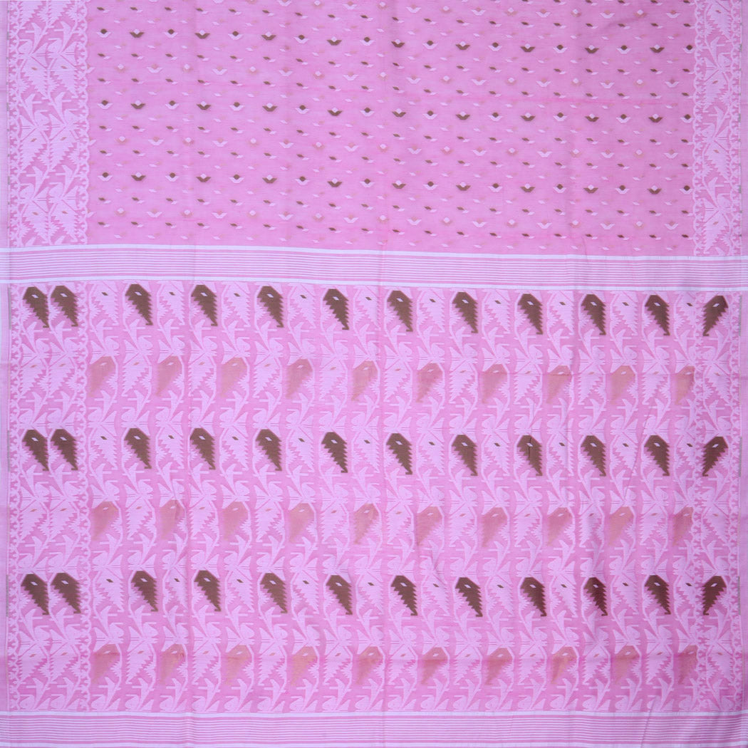 Pastel Pink Soft Net Saree With Interesting Pattern