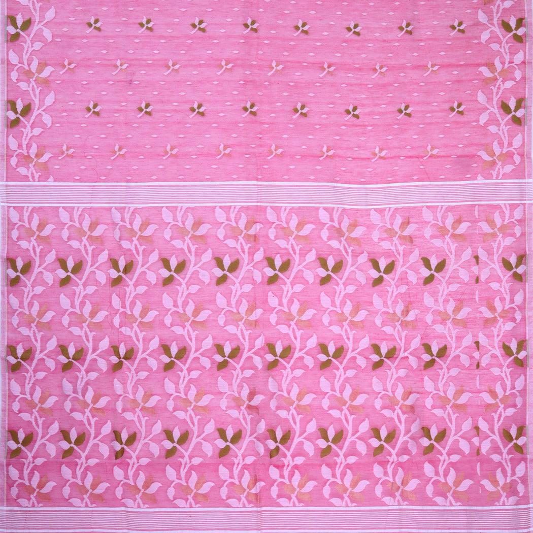 Bubblegum Pink Soft Net Saree With Interesting Pattern