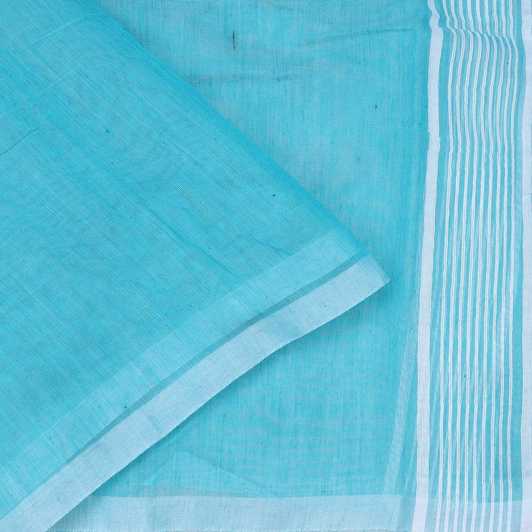 Aqua Blue Soft Net Saree With Interesting Pattern