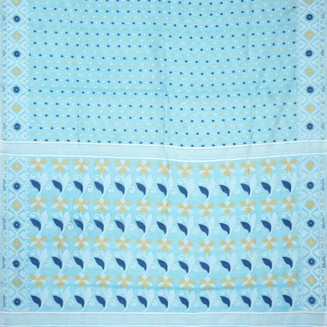 Aqua Blue Soft Net Saree With Interesting Pattern