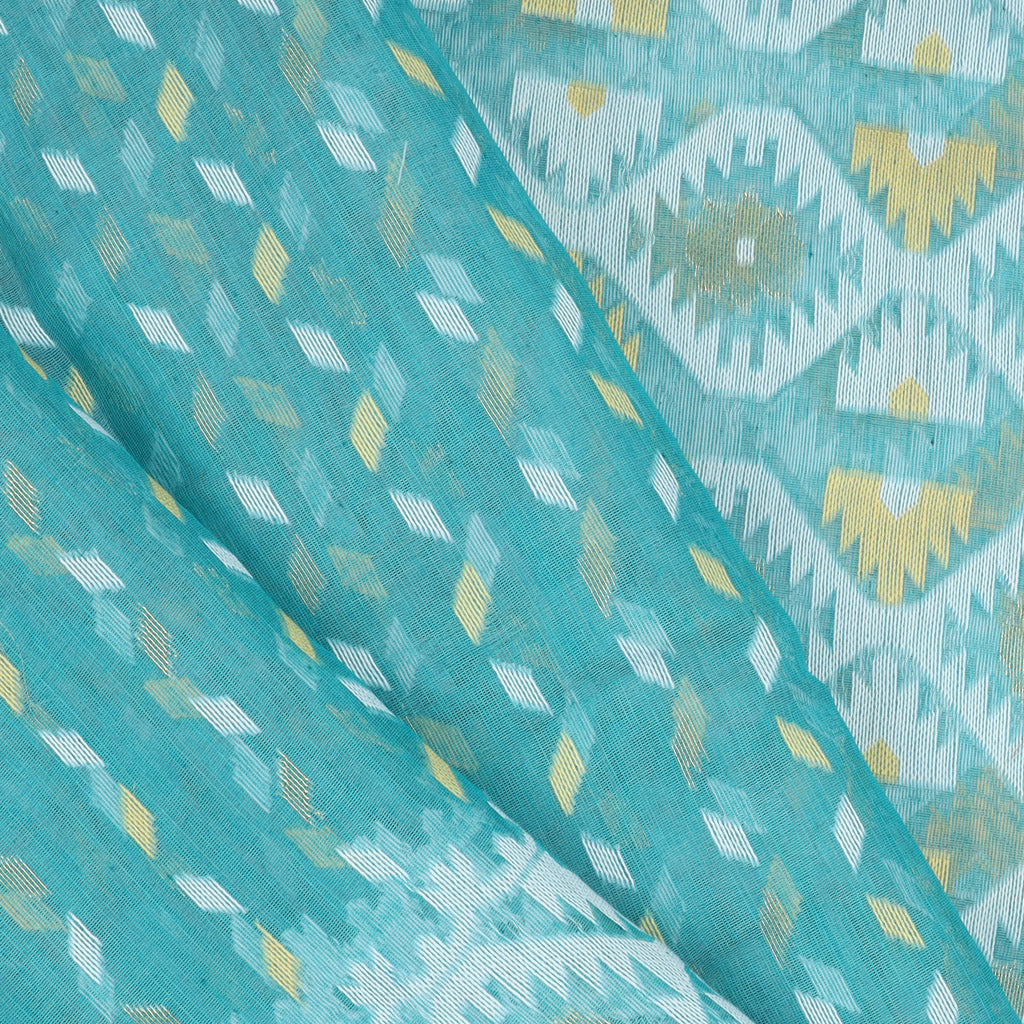 Sky Blue Color Soft Net Saree With Floral Pattern