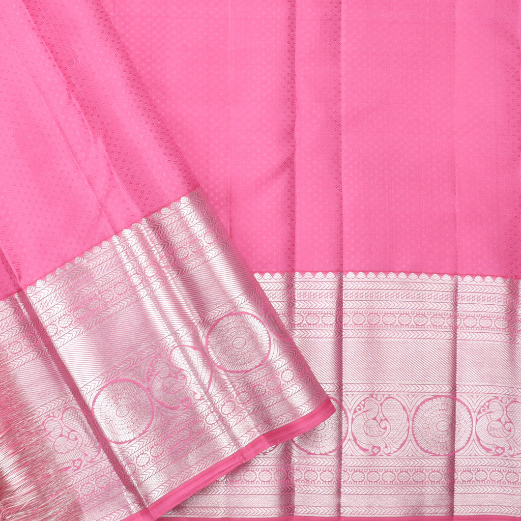 Leaf Green Tissue Kanjivaram Silk Saree With Floral Pattern - Singhania's