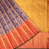Purple Tissue Kanjivaram Silk Saree With Floral Pattern - Singhania's