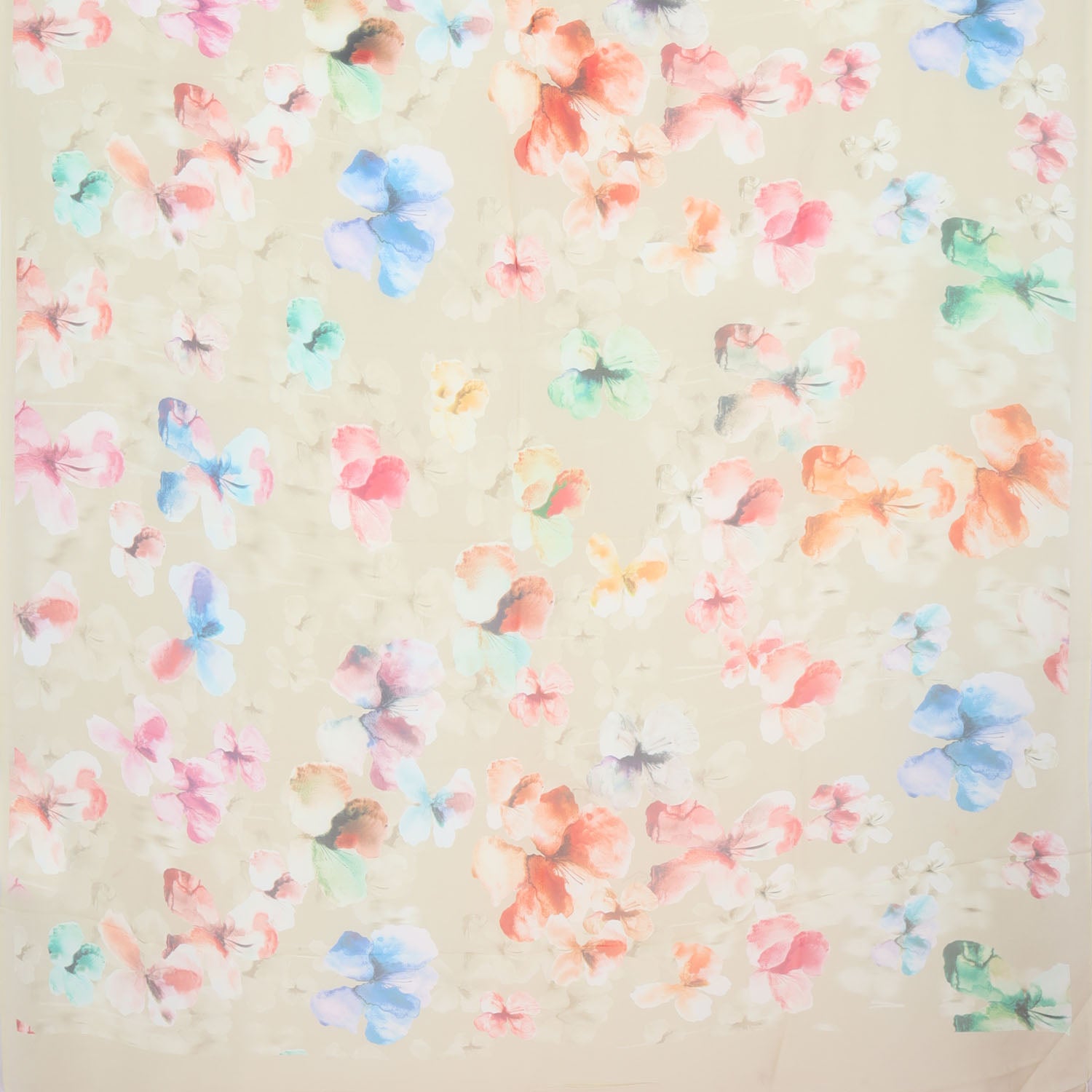 Pastel Beige Georgette Saree With Floral Printed Motifs