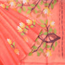 Orange Soda Organza Saree With Floral Pattern