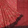 Earthy Brown Matka Silk Saree With Printed Floral Motifs