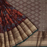 Mahogany Red Color Silk Saree With Printed Floral Pattern