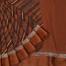 Brown Color Chiffon Saree With Printed Geometrical Stripes