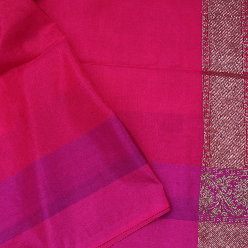 Pink Silk Saree With Tree Motifs