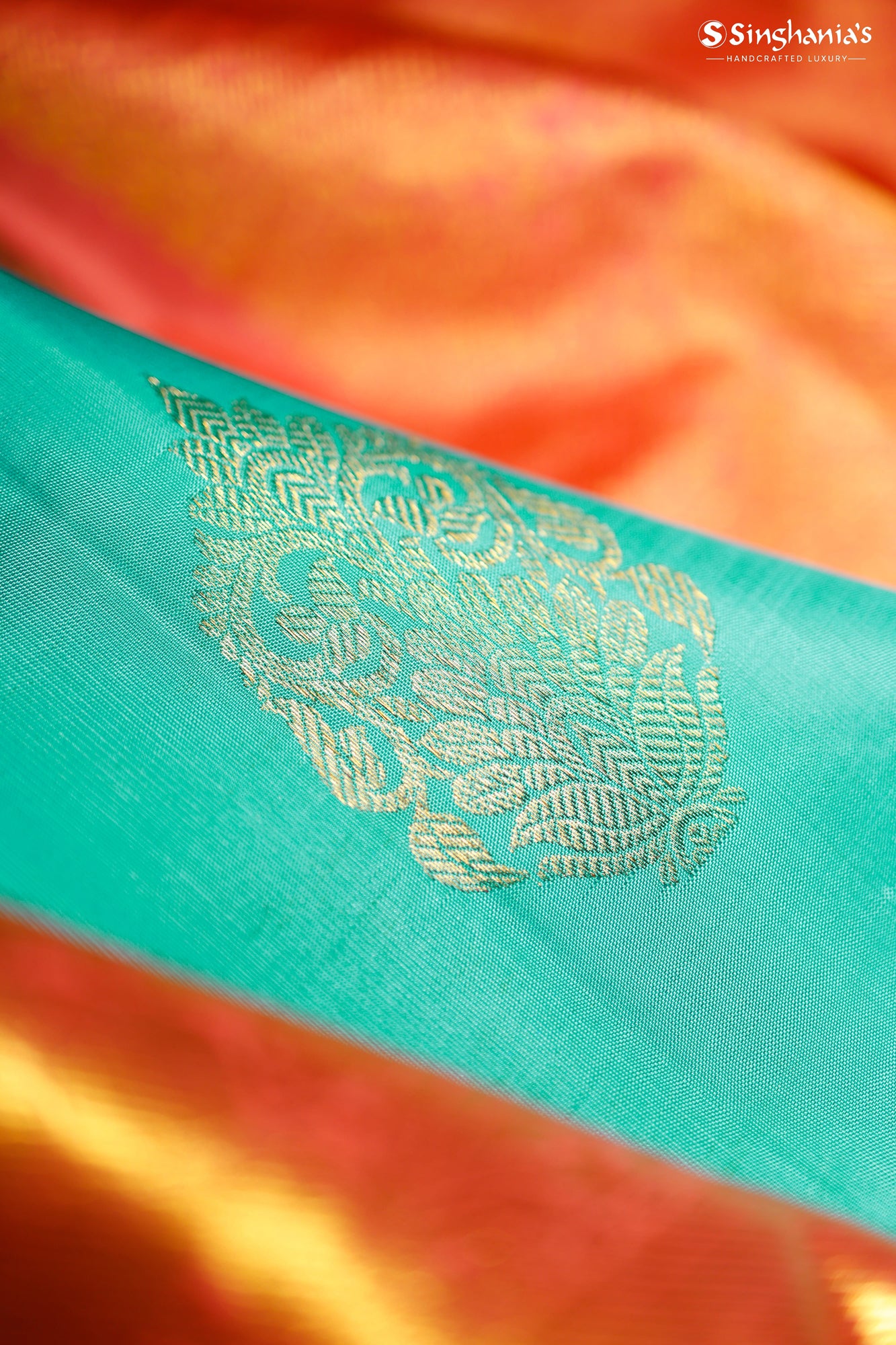 Blue Kanjivaram Silk Saree With Floral Buttas