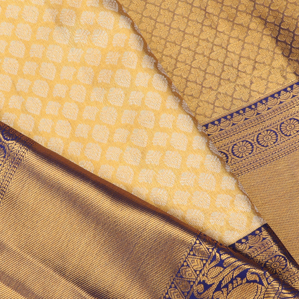 Gold Tissue Kanjeevaram Silk Saree With Tiny Floral Booties