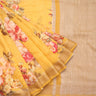 Mustard Yellow Chanderi Saree With Printed Floral Motifs