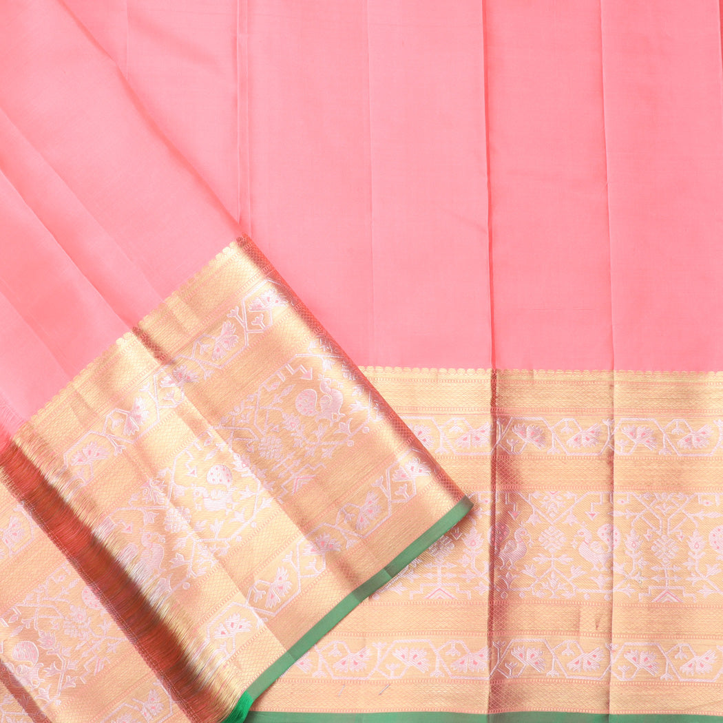 Pink colour with grey colour kanchipuram pattu saree collection Jari putta  desig | Nithiya Silks