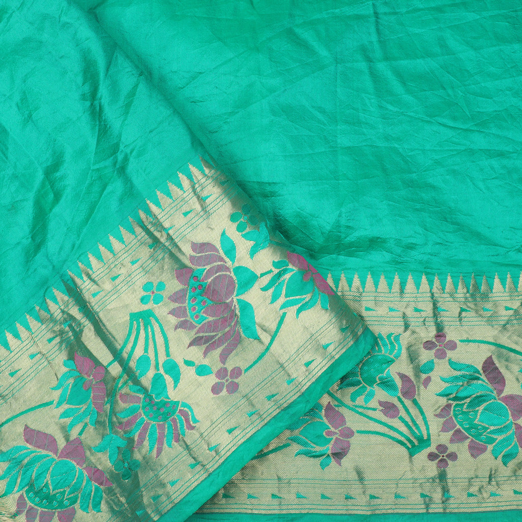Spring Green Kanchi Bandhani Silk Handloom Saree