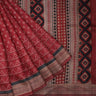 Earthy Pink Printed Tussar Saree With Embroidery