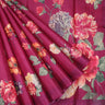 Wine Pink Tussar Saree With Printed Floral Motifs