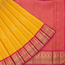 Turmeric Yellow Kanjivaram Silk Saree With Floral Buttas