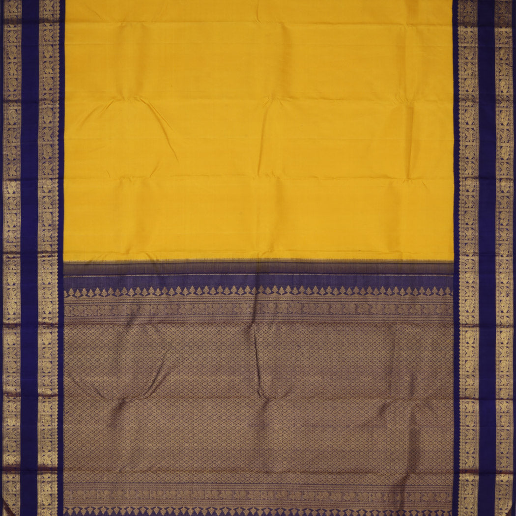 Bright Yellow Kanjivaram Silk Saree