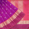 Purple Kanjivaram Silk Saree With Floral And Mayil Buttis