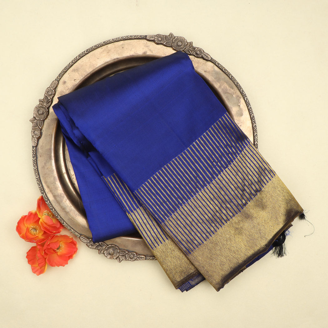 Azure Blue Kanjivaram Silk Saree
