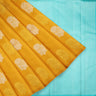 Mustard Yellow Kanjivaram Silk Saree With Floral Motifs