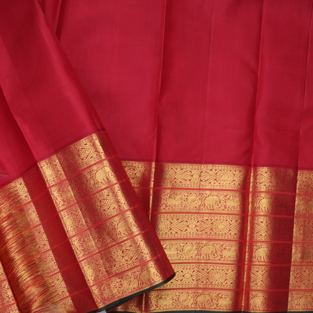 Cloud White Kanjivaram Silk Saree With Checks Pattern