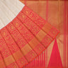 Pearl White Kanjivaram Silk Saree With Stripes Pattern