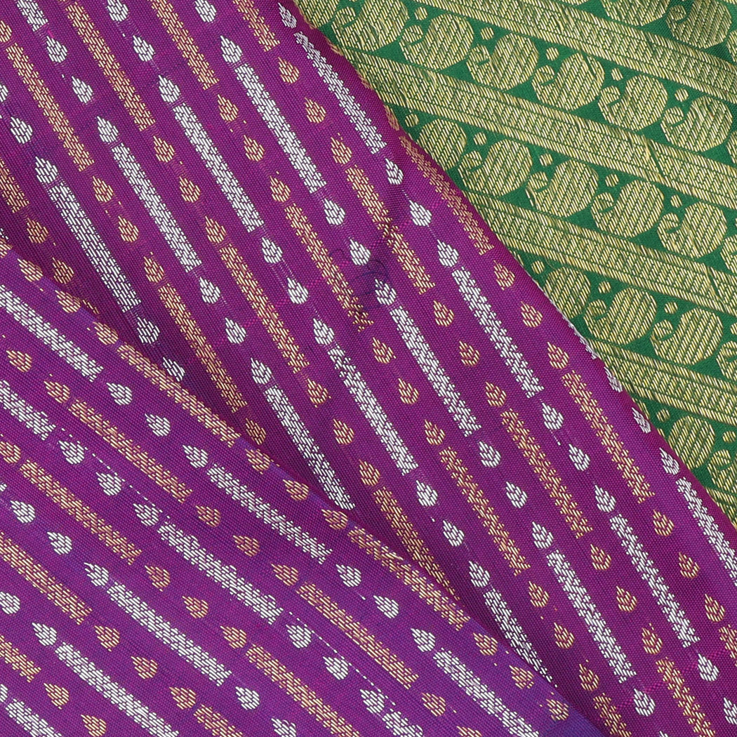 Violet Kanjivaram Silk Saree With Interesting Pattern