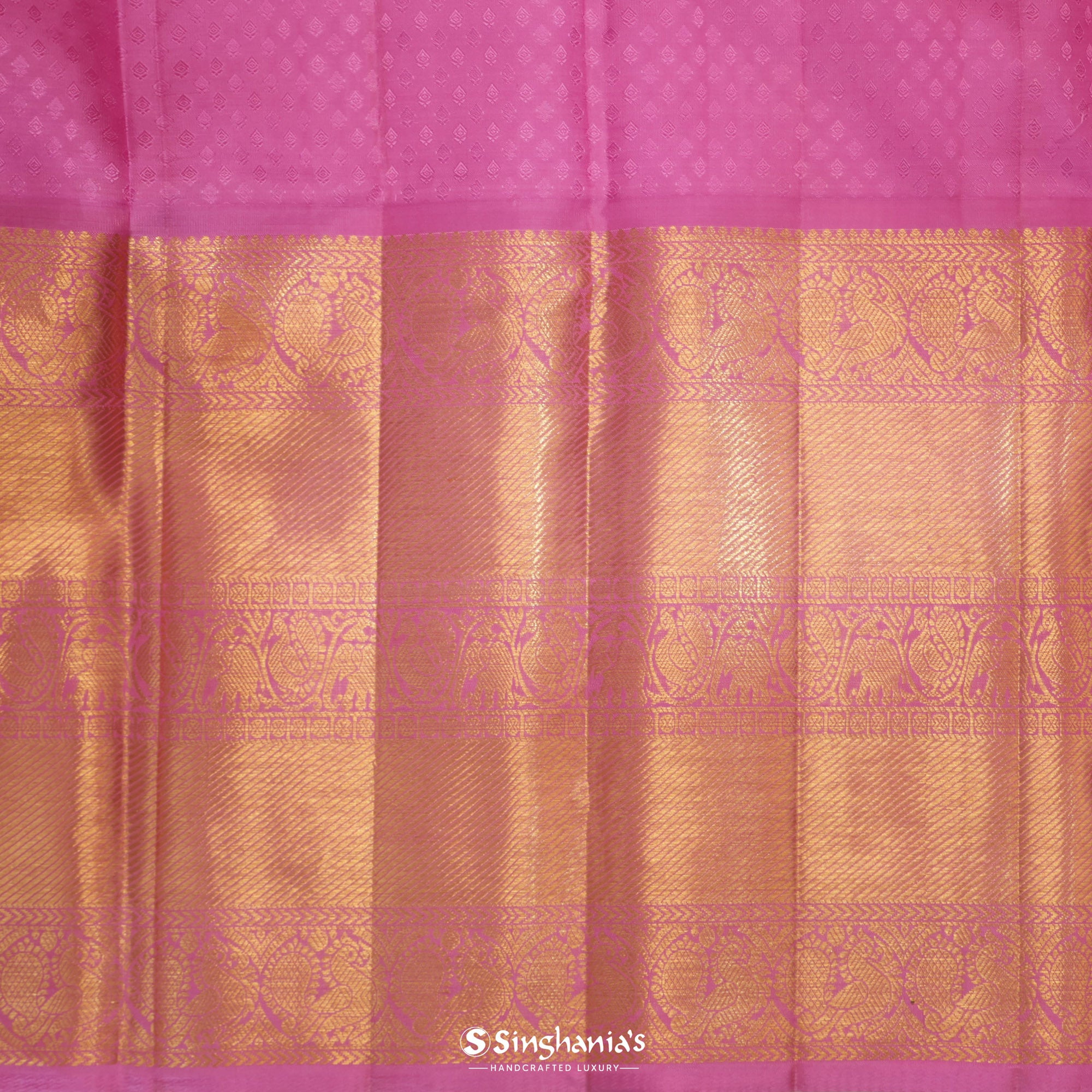Cameo Pink Kanjivaram Silk Saree With Tiny Buttis